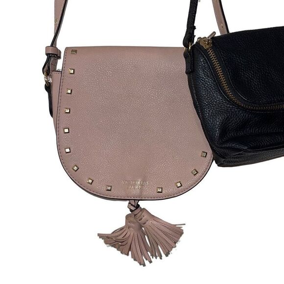 PINK AND H&M Womens Crossbody Bag Purse Shoulder‎ 2 Pc Bundle Black Pink Small - Picture 2 of 8